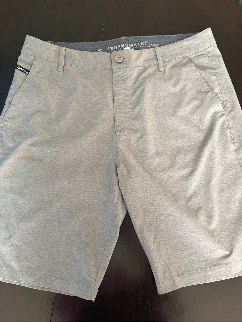 Rip Curl Men's Light Gray Flat Front Boardwalk Shorts Sz 34